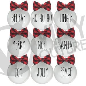 Rae Dunn inspired Christmas ornaments